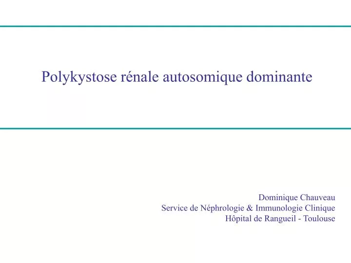 polykystose r nale autosomique dominante