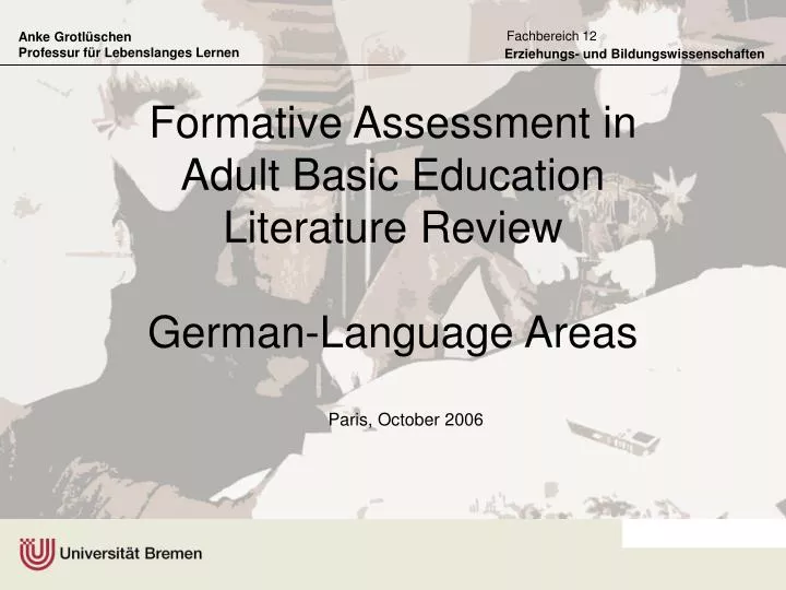 formative assessment in adult basic education literature review german language areas