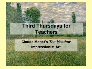 Third Thursdays for Teachers