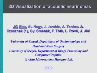 3D Visualization of acoustic neurinomas