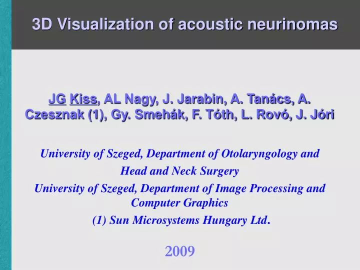 3d visualization of acoustic neurinomas