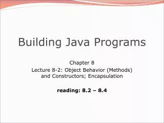 Building Java Programs