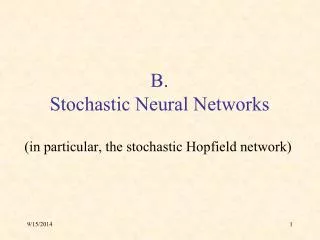 B. Stochastic Neural Networks