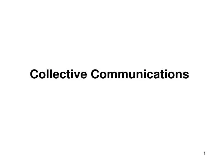 collective communications