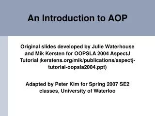 An Introduction to AOP