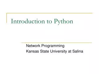 Introduction to Python