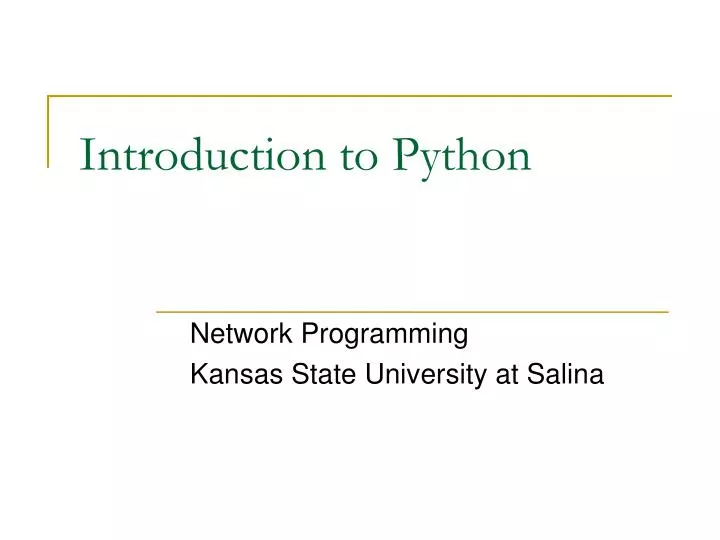 network programming kansas state university at salina