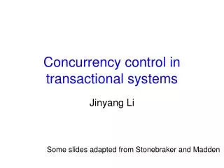 Concurrency control in transactional systems