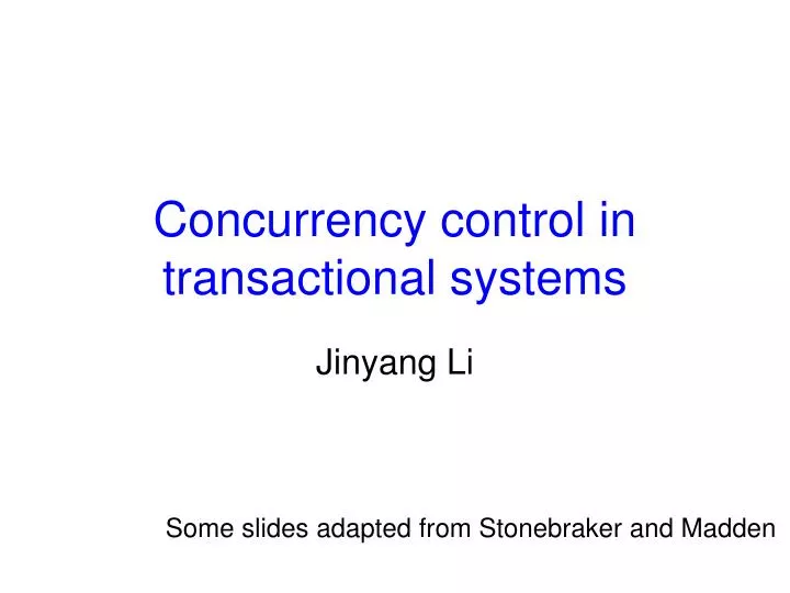 concurrency control in transactional systems