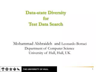 Data-state Diversity for Test Data Search