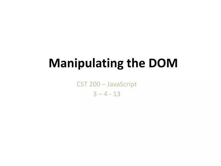 manipulating the dom