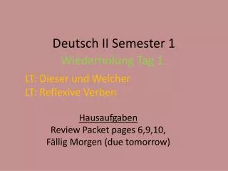 deutsch ii semester 1