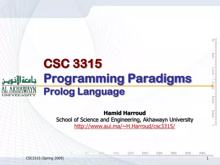 csc 3315 programming paradigms prolog language