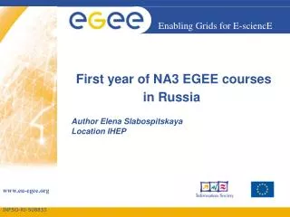 First year of NA3 EGEE courses in Russia