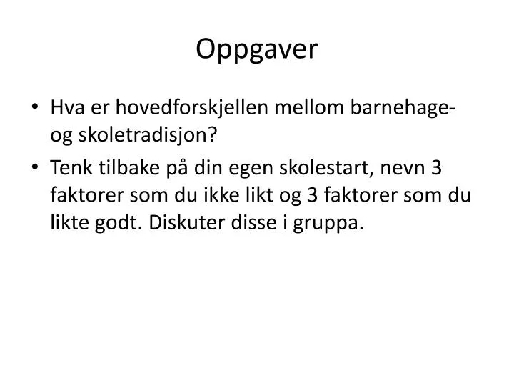 oppgaver