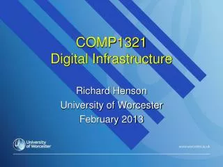 COMP1321 Digital Infrastructure