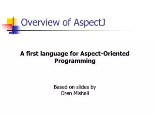 Overview of AspectJ