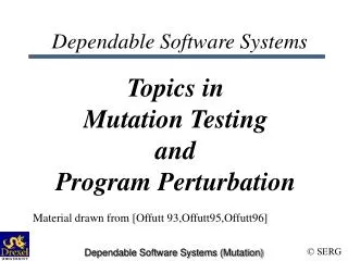 Dependable Software Systems