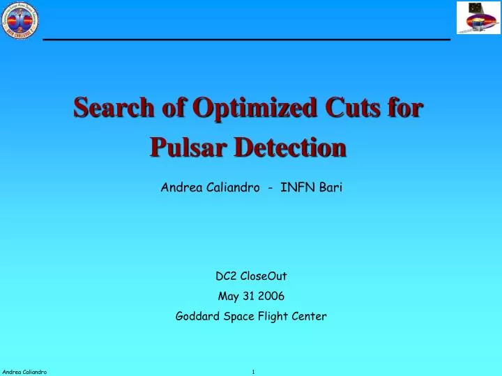 search of optimized cuts for pulsar detection