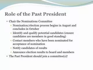 Role of the Past President