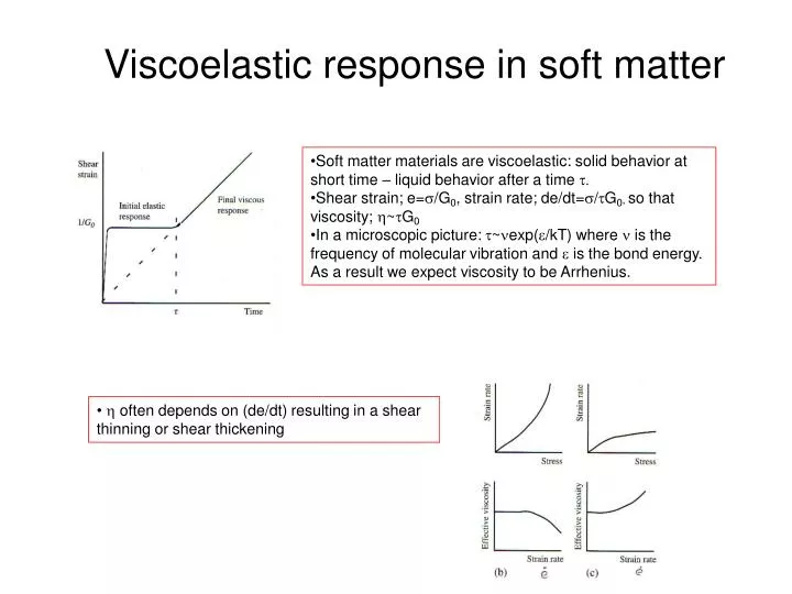 viscoelastic response in soft matter