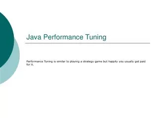 java performance tuning