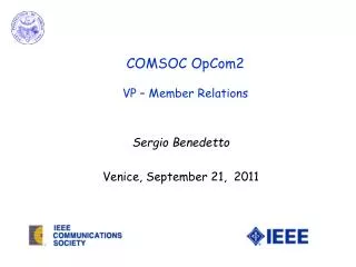 Sergio Benedetto Venice, September 21, 2011