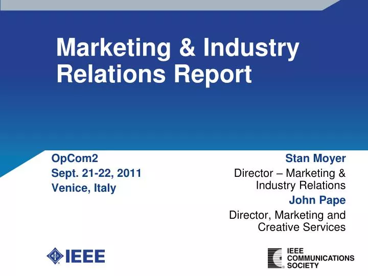marketing industry relations report
