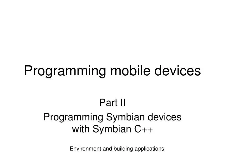 programming mobile devices