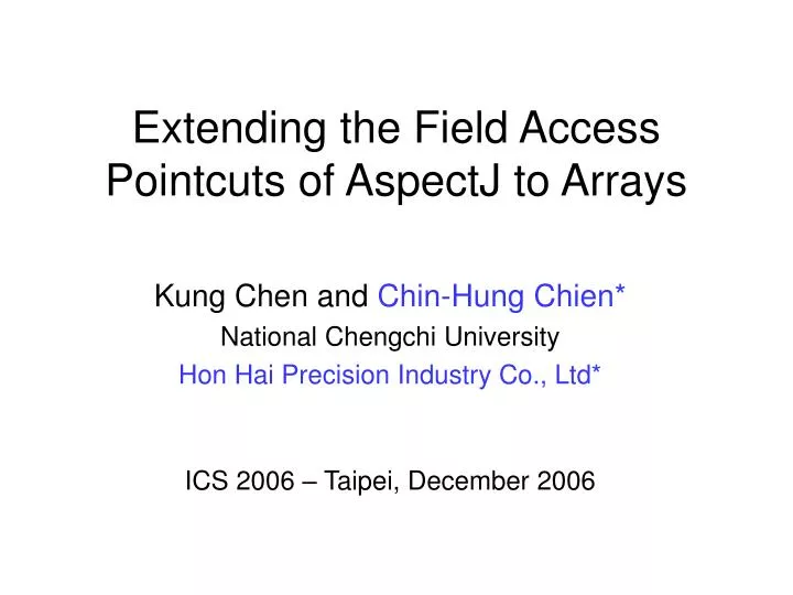 extending the field access pointcuts of aspectj to arrays