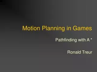 motion planning in games