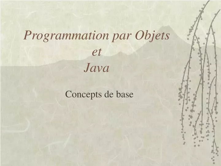 programmation par objets et java