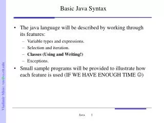 Basic Java Syntax