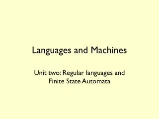 languages and machines