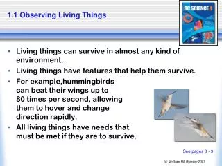 1.1 Observing Living Things