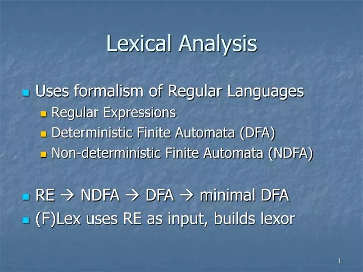 lexical analysis