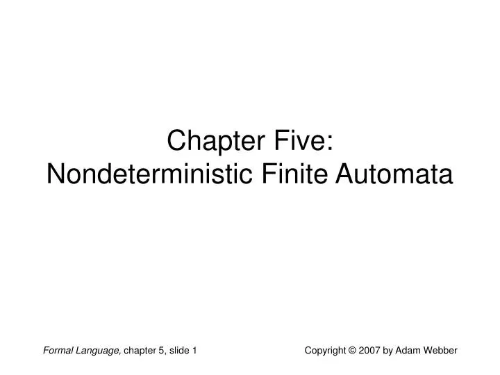 chapter five nondeterministic finite automata