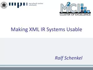 Making XML IR Systems Usable