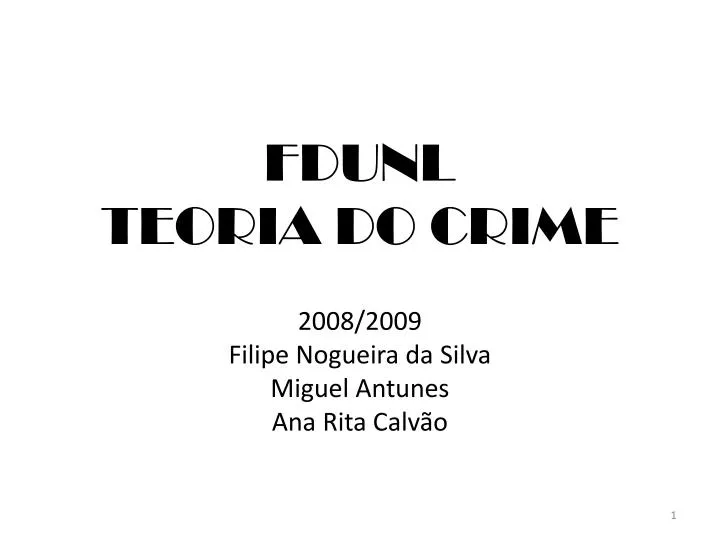 fdunl teoria do crime