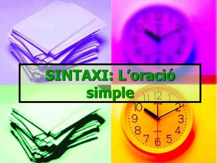 sintaxi l oraci simple