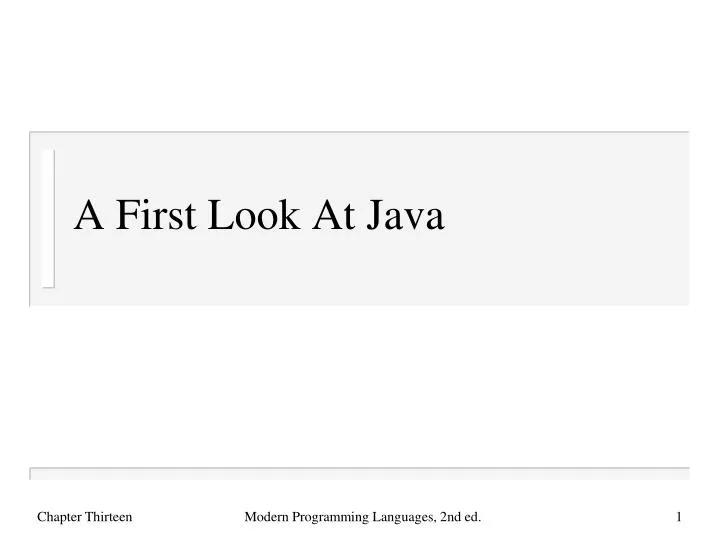 a first look at java