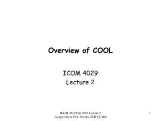 Overview of COOL