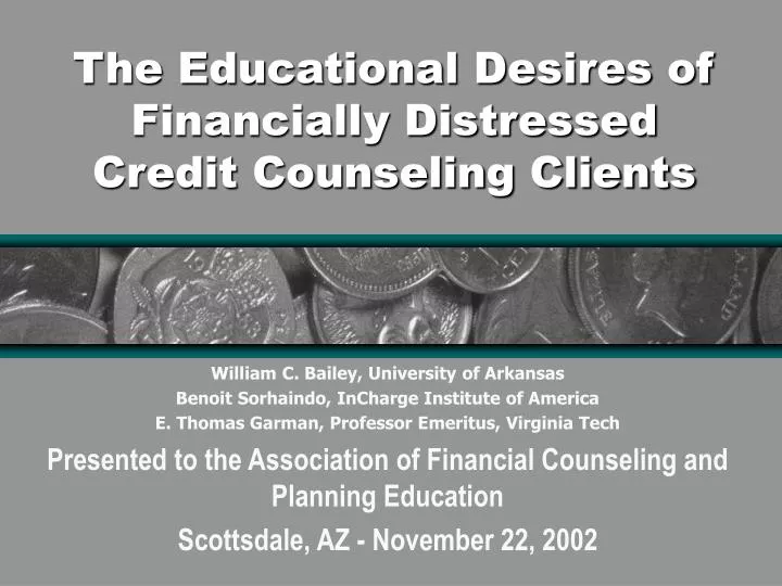 the educational desires of financially distressed credit counseling clients