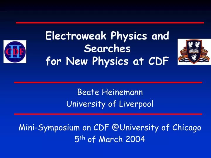 electroweak physics and searches for new physics at cdf