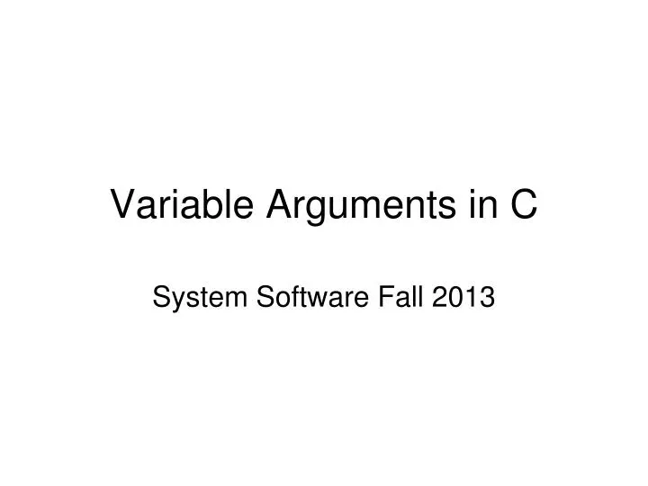 variable arguments in c