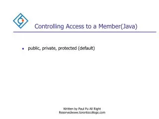 Controlling Access to a Member(Java)