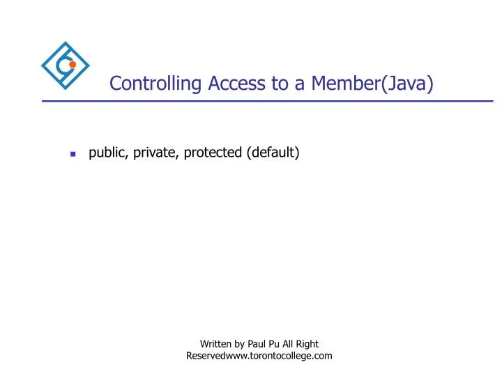 controlling access to a member java