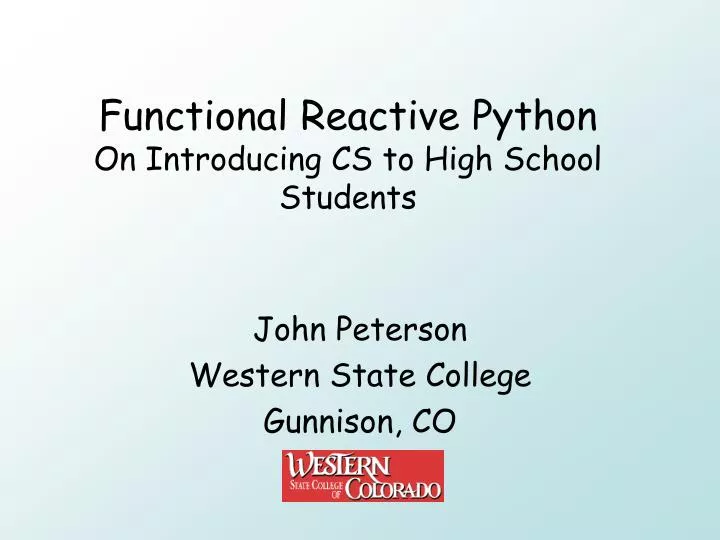 functional reactive python on introducing cs to high school students