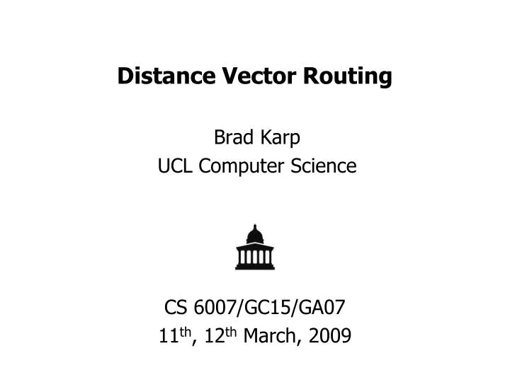 distance vector routing