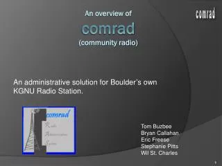 An overview of comrad (community radio)